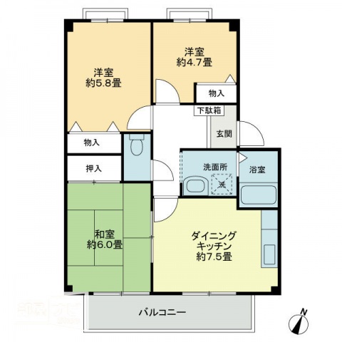 フォブール竹峰Ａの間取り