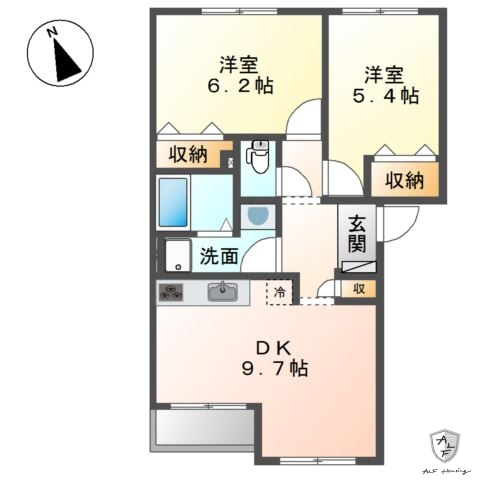 多治見市大原町のアパートの間取り