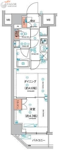 大田区羽田のマンションの間取り