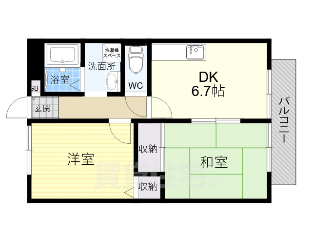 木津川市兜台のアパートの間取り