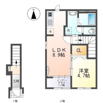 一宮市笹野のアパートの間取り