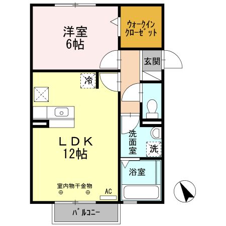 松阪市駅部田町のアパートの間取り