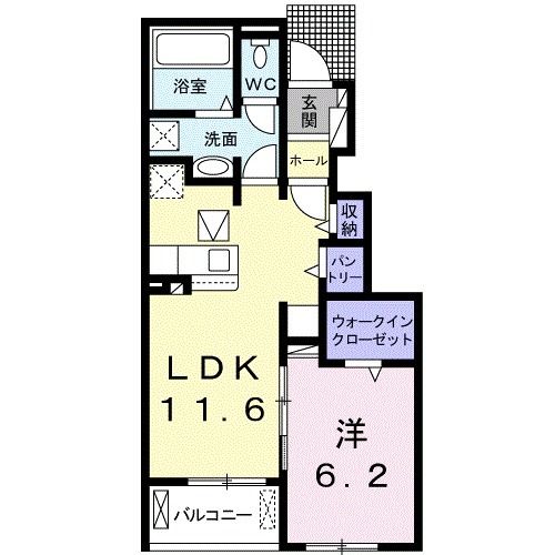 岩国市周東町下久原のアパートの間取り