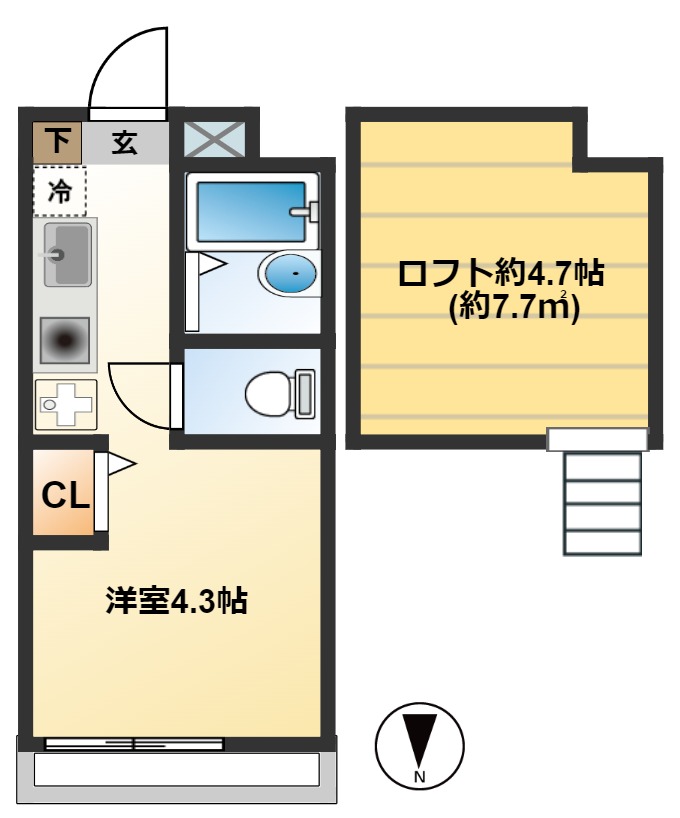 クライネスハイム国立の間取り