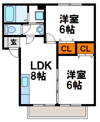 古賀市谷山のアパートの間取り