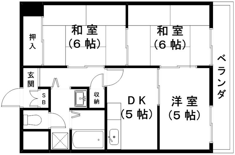 近江八幡市桜宮町のマンションの間取り