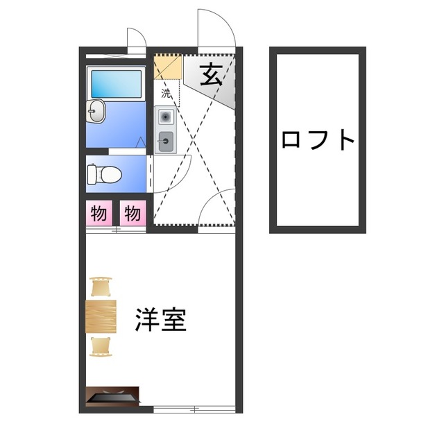 泉大津市東豊中町のマンションの間取り