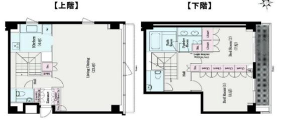 東京都港区三田２（マンション）の賃貸物件の間取り