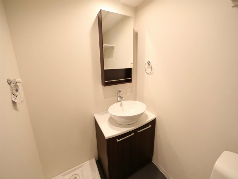 洗面設備　脱衣所　デザイン独立洗面台　洗濯機ご用意できます　イメージ画