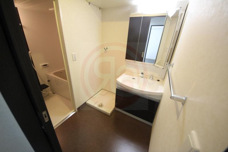 洗面設備　ゆったりとスペースのある洗面所