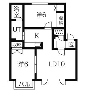 シティハイム三條パーク A棟の間取り写真