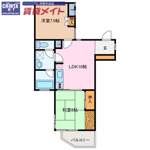 フジタ第二鳥羽マンションの間取り写真