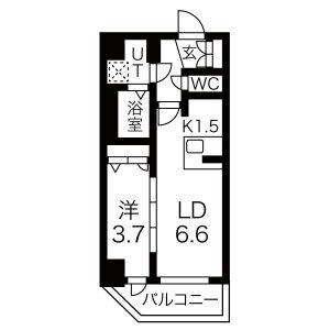地下鉄名城線 上前津駅 徒歩6分 12階建 築5年の間取り写真