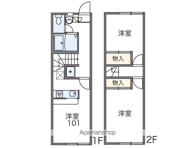 京阪本線 萱島駅 徒歩15分 2階建 築22年の間取り写真