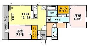 Crea南楠葉の間取り写真