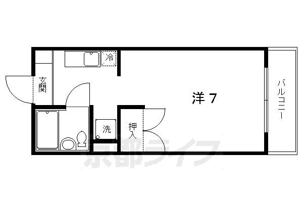 叡山電鉄叡山本線 一乗寺駅 徒歩7分 4階建 築42年の間取り写真