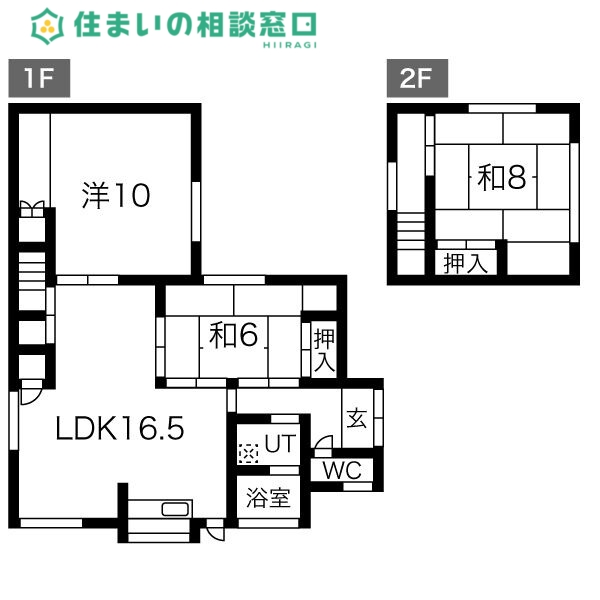 名鉄名古屋本線 宇頭駅 徒歩15分 2階建 築54年の間取り写真