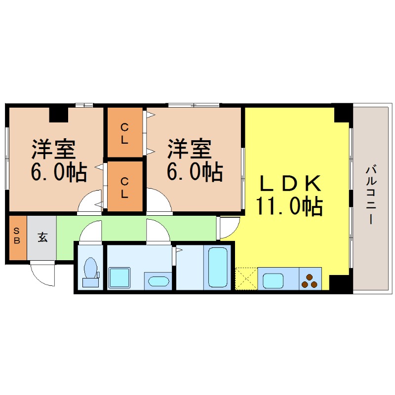 地下鉄名港線 日比野駅 徒歩5分 4階建 築26年の間取り写真