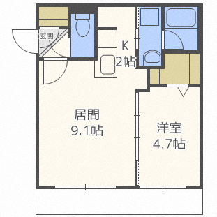 【札幌市北区麻生町のアパートの間取り】