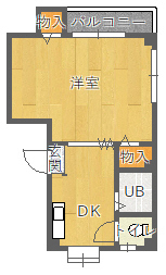 吹田市千里山高塚のアパートの間取り