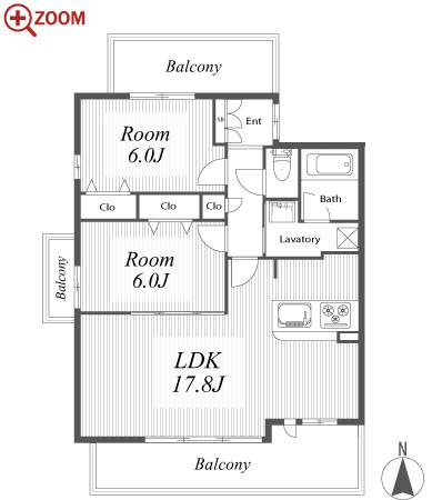 茶屋ヶ坂ライズの間取り