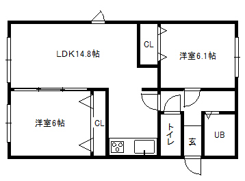 札幌市中央区南十二条西のマンションの間取り