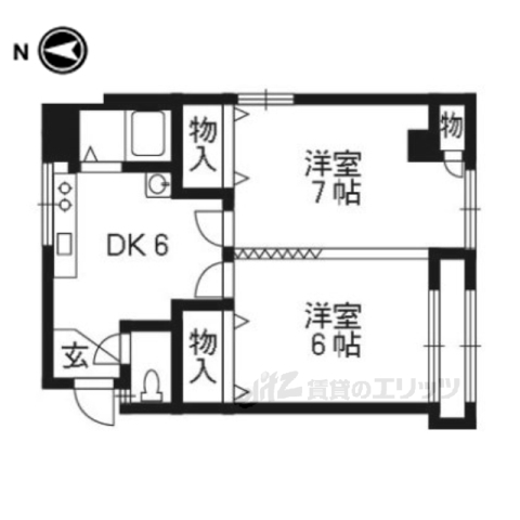 京都市上京区秤口町のマンションの間取り