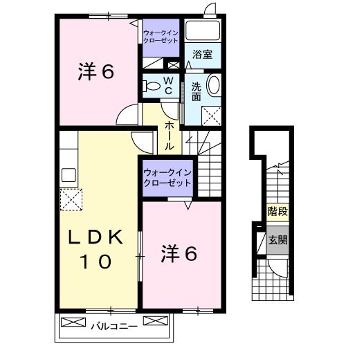 四日市市楠町小倉のアパートの間取り