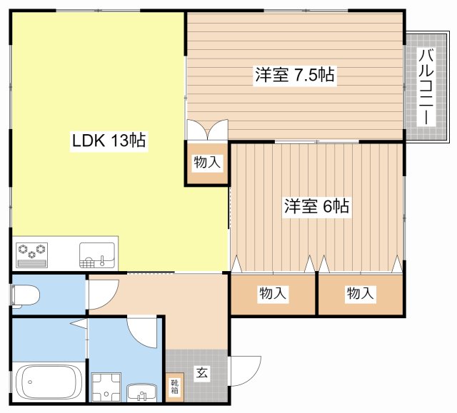 長浜市新栄町のアパートの間取り