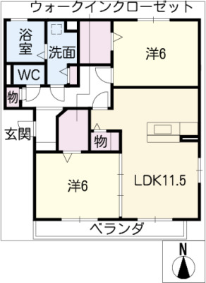 コージィーコート　Aの間取り