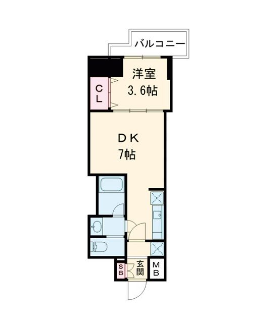 大阪市西区京町堀のマンションの間取り