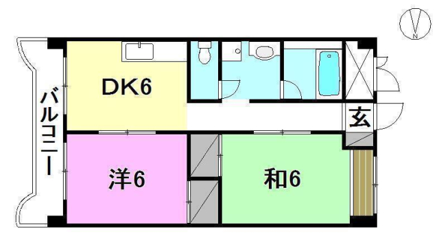 松山市美沢のマンションの間取り