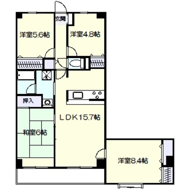 バードタウン7番館の間取り