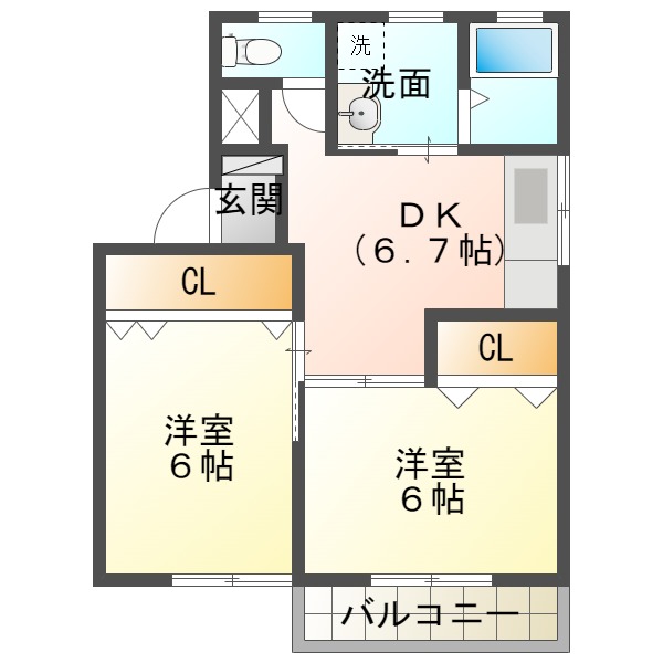 コーポ中川の間取り