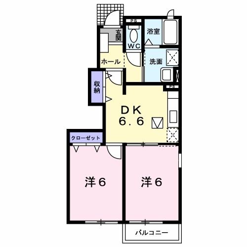 阿賀野市若葉町のアパートの間取り