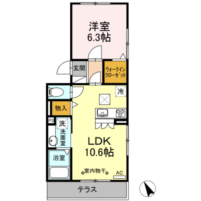 【富士市中野のアパートの間取り】