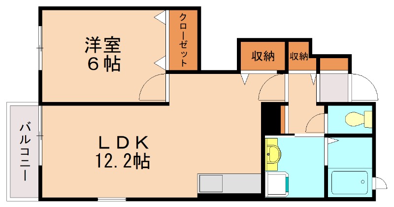 飯塚市目尾のアパートの間取り