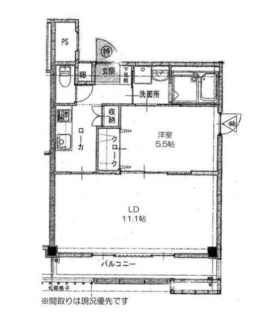 姫路市山野井町のマンションの間取り