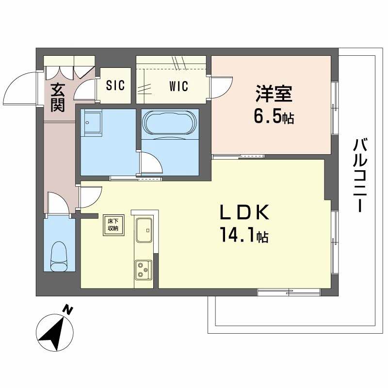 倉敷市笹沖のマンションの間取り