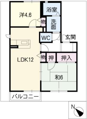 リヴェール中万　Ａ棟の間取り