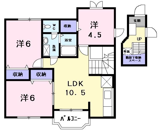 笠間市赤坂のアパートの間取り