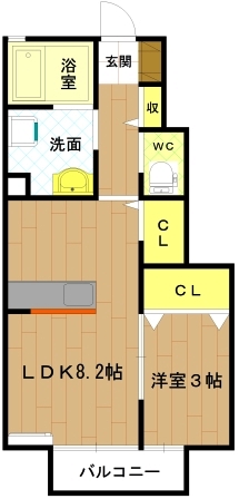 伊勢市一之木のアパートの間取り