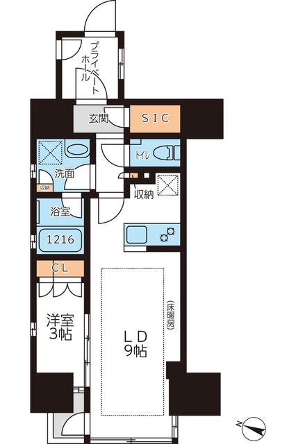 文京区本駒込のマンションの間取り