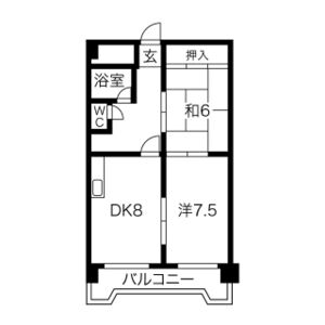 札幌市西区西野二条のマンションの間取り