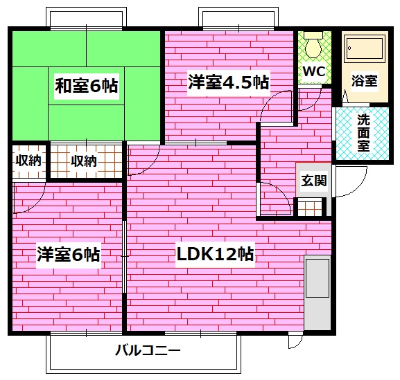 安芸郡海田町成本のアパートの間取り