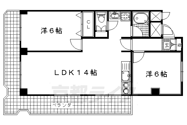 伏水ハイツの間取り