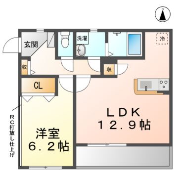 稲沢市稲葉のマンションの間取り