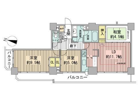 知事公館前タワーレジデンスの間取り