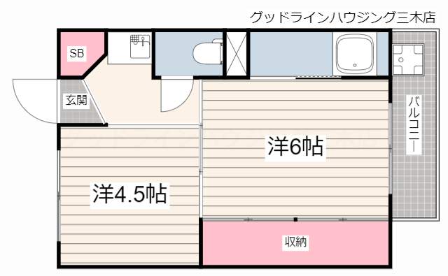 ビレッジハウス朝日ヶ丘2号棟の間取り