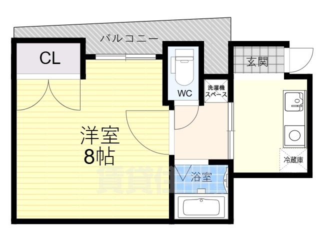 京都市伏見区深草川久保町のマンションの間取り